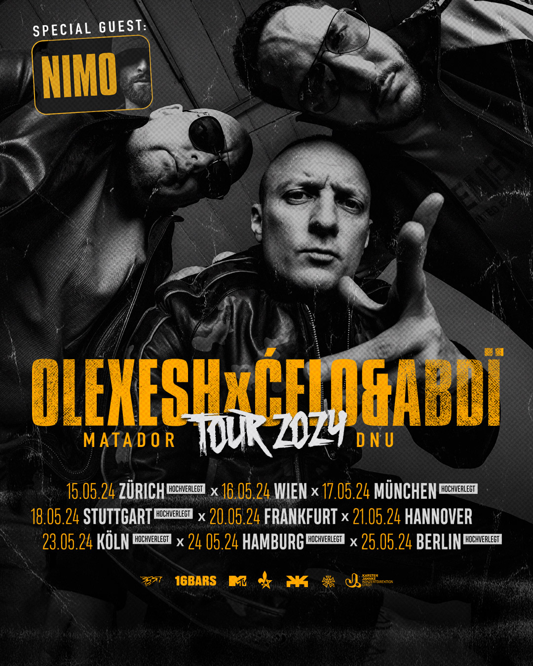 Olexesh x Celo & Abdi am 16. May 2024 @ Szene Wien. Olexesh x Celo & Abdi am 16. May 2024 @ Szene Wien.