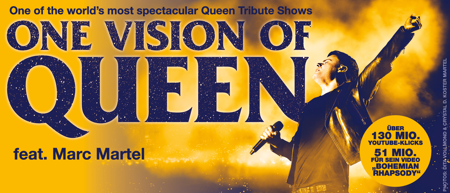 One Vision of Queen feat. Marc Martel am 31. October 2023 @ TipsArena Linz. One Vision of Queen feat. Marc Martel am 31. October 2023 @ TipsArena Linz.