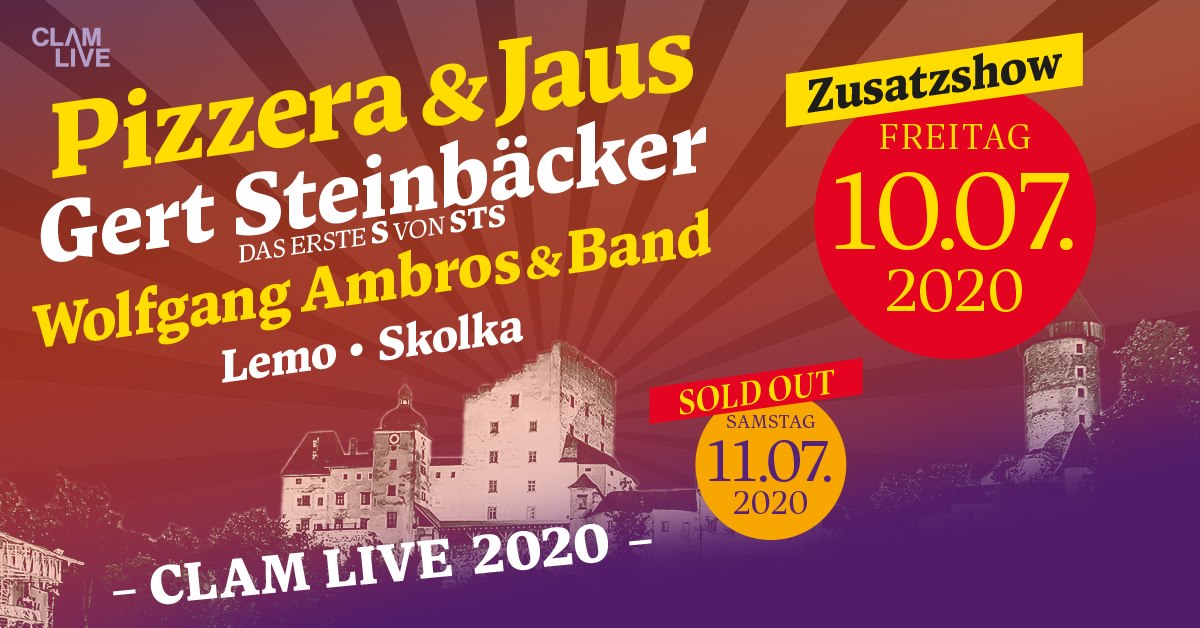 Pizzera & Jaus am 10. July 2020 @ Burg Clam. Pizzera & Jaus am 10. July 2020 @ Burg Clam.