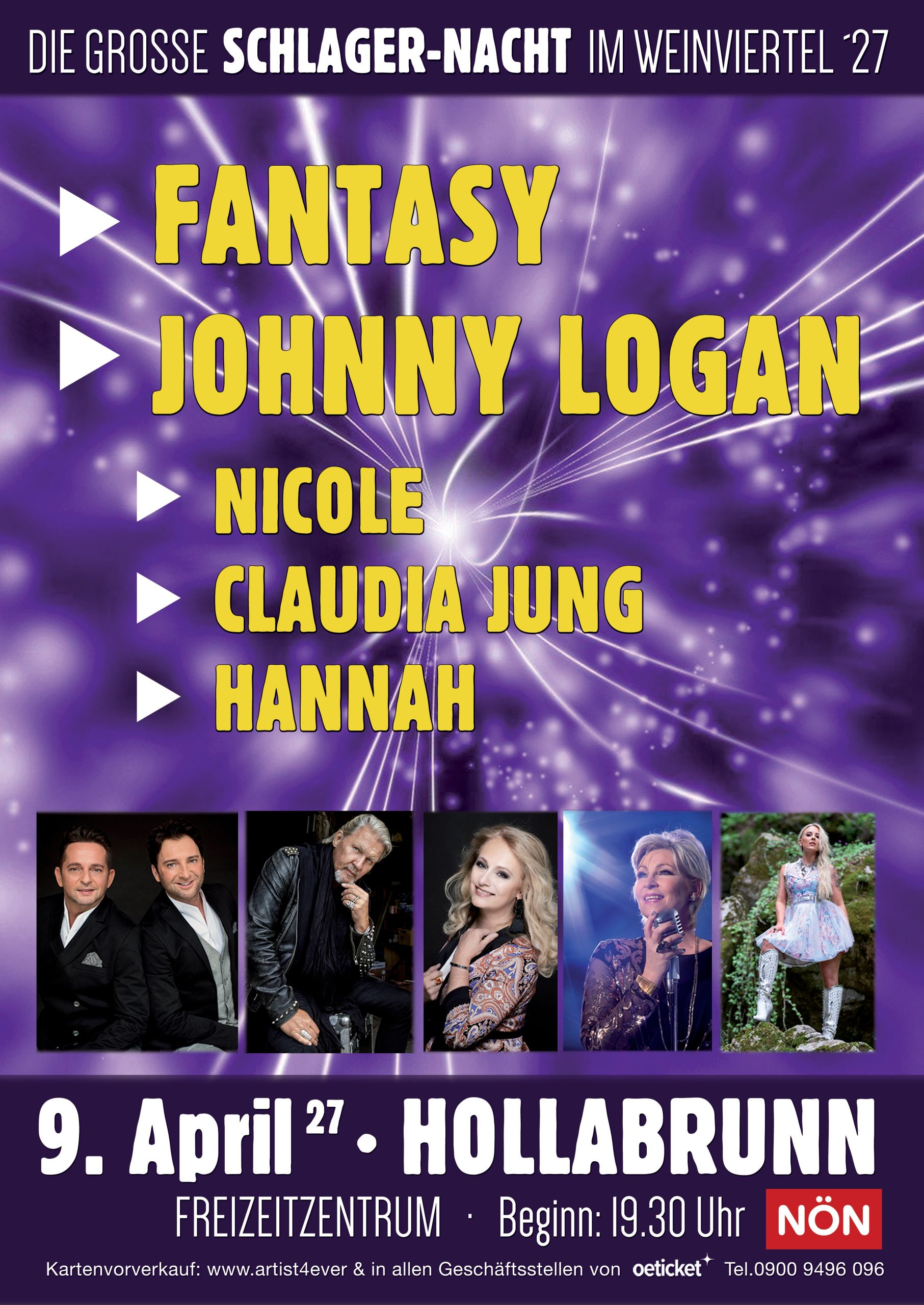 Die große Schlagernacht im Weinviertel 2027 am 9. April 2027 @ Sporthalle Hollabrunn.