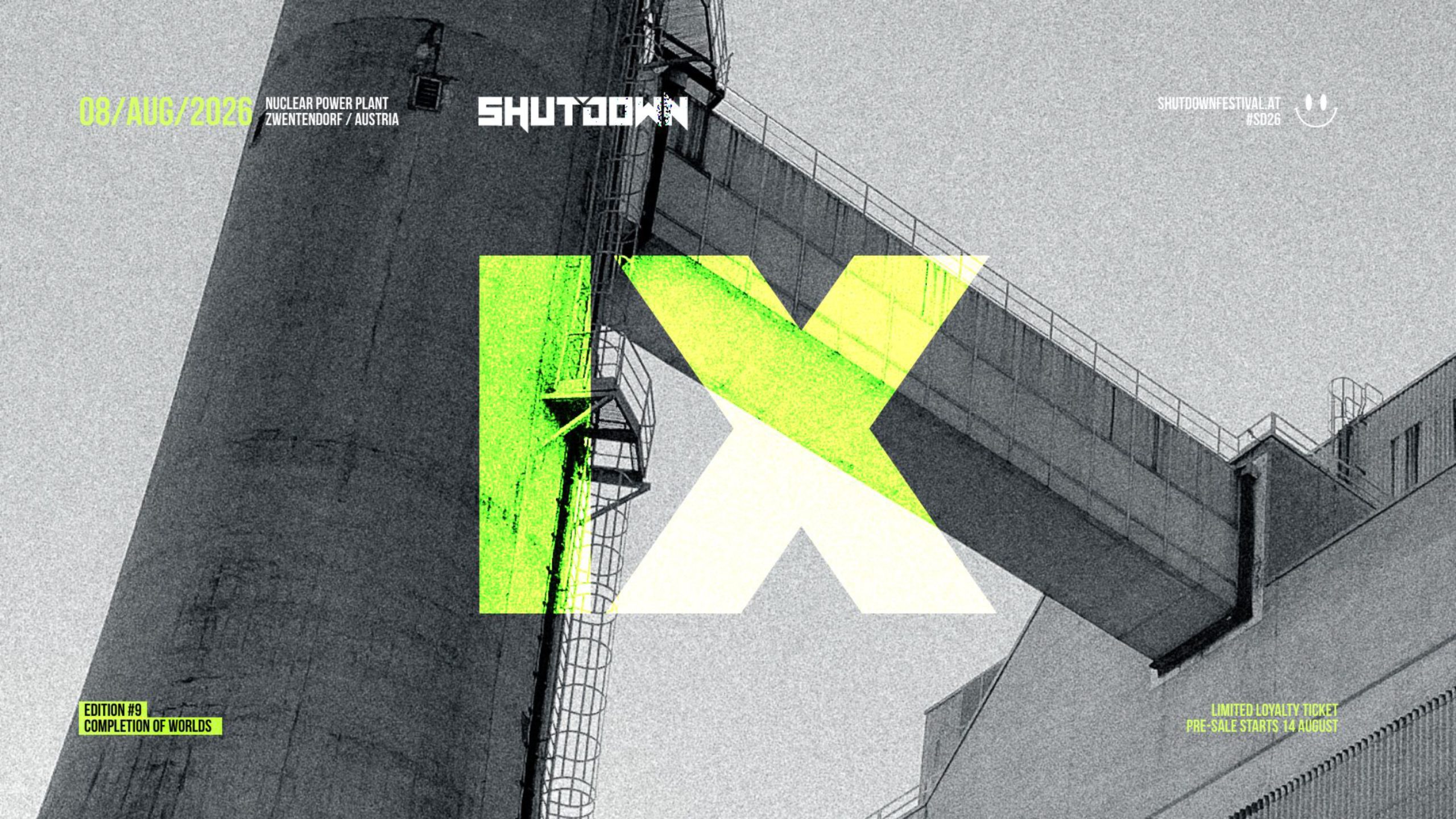 Shutdown Festival 2026 am 8. August 2026 @ AKW Zwentendorf. Shutdown Festival 2026 am 8. August 2026 @ AKW Zwentendorf.