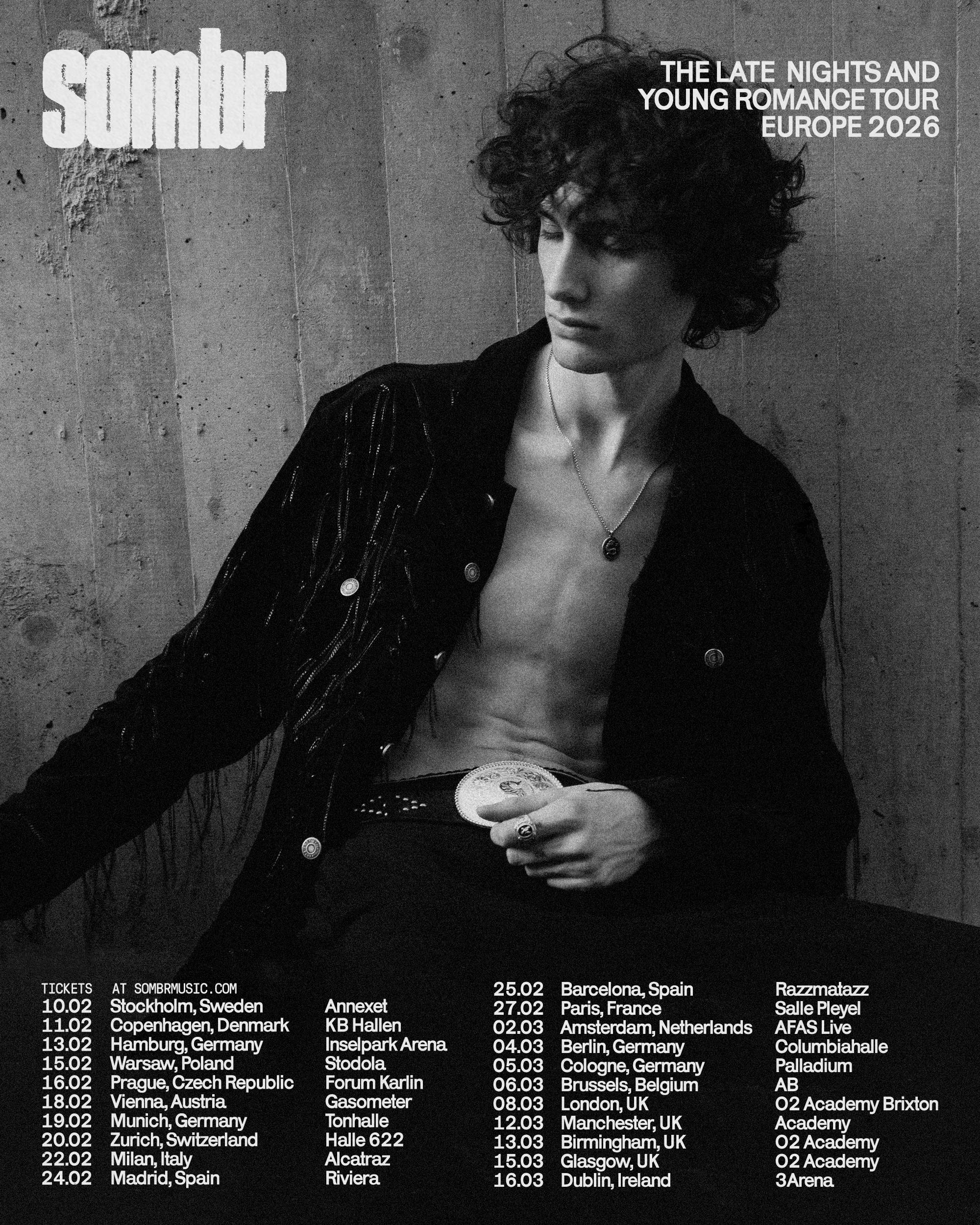 sombr am 18. February 2026 @ Raiffeisen Halle im Gasometer. sombr am 18. February 2026 @ Raiffeisen Halle im Gasometer.