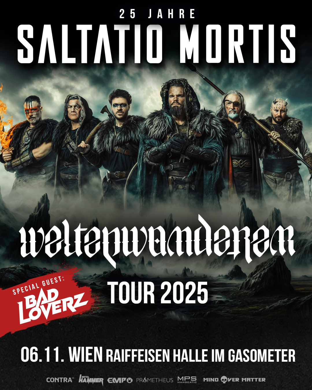 Saltatio Mortis am 6. November 2025 @ Raiffeisen Halle im Gasometer. Saltatio Mortis am 6. November 2025 @ Raiffeisen Halle im Gasometer.