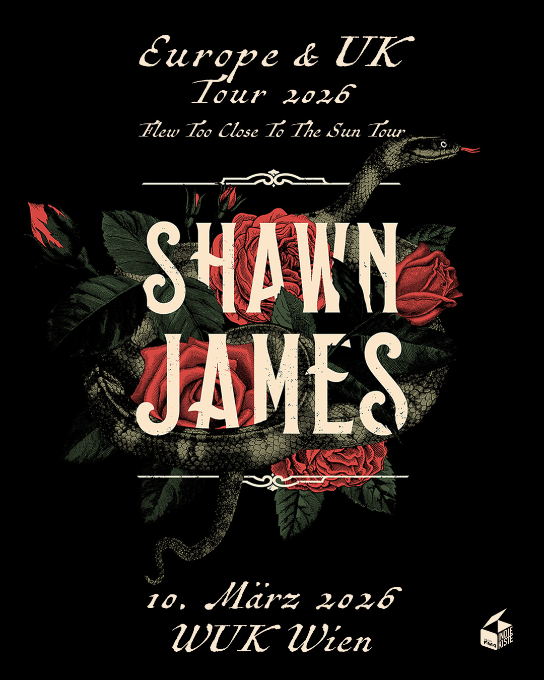 Shawn James am 10. March 2026 @ WUK. Shawn James am 10. March 2026 @ WUK.