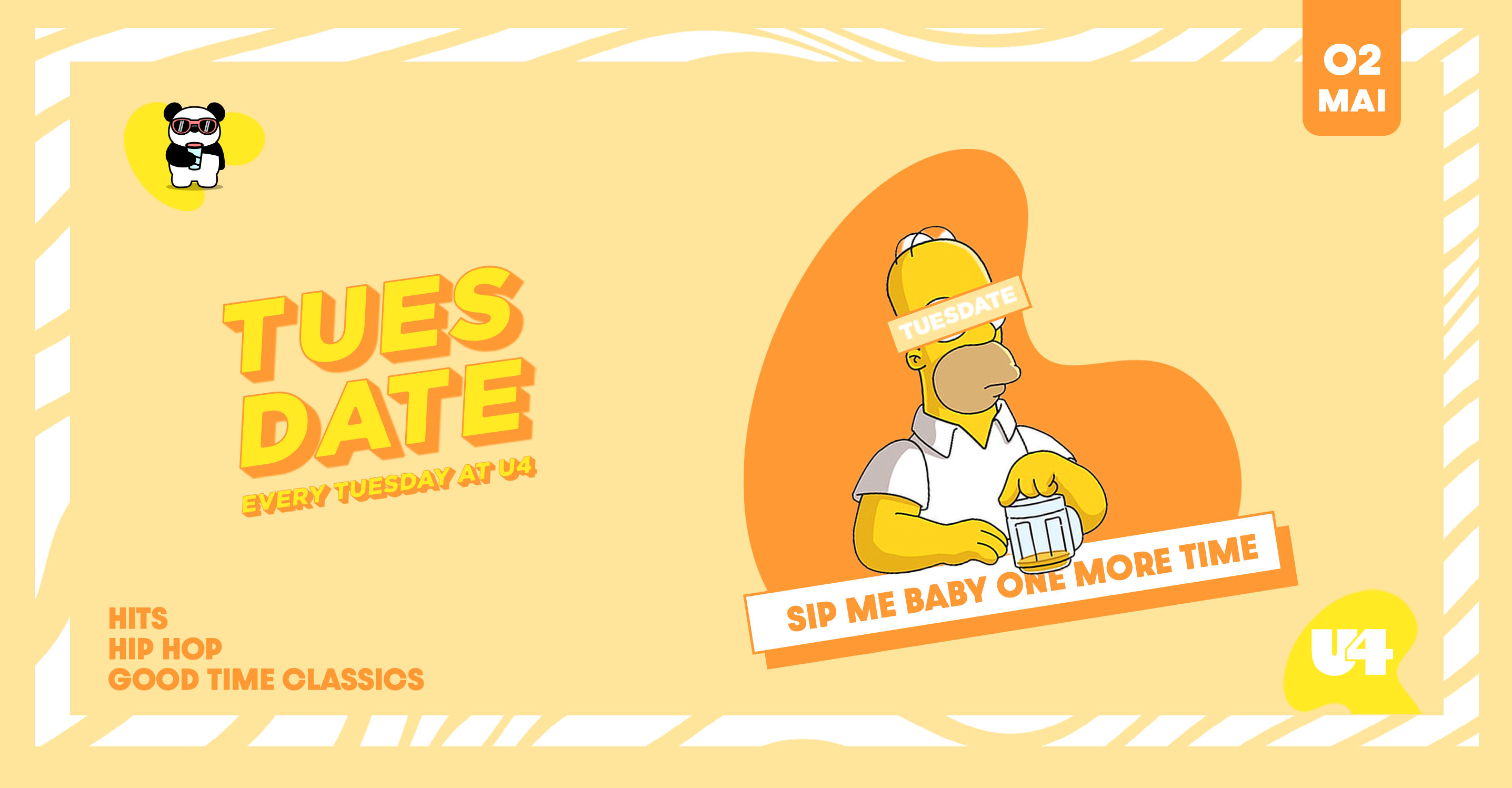 TUESDATE | SIP ME BABY ONE MORE TIME am 2. May 2023 @ U4. TUESDATE | SIP ME BABY ONE MORE TIME am 2. May 2023 @ U4.