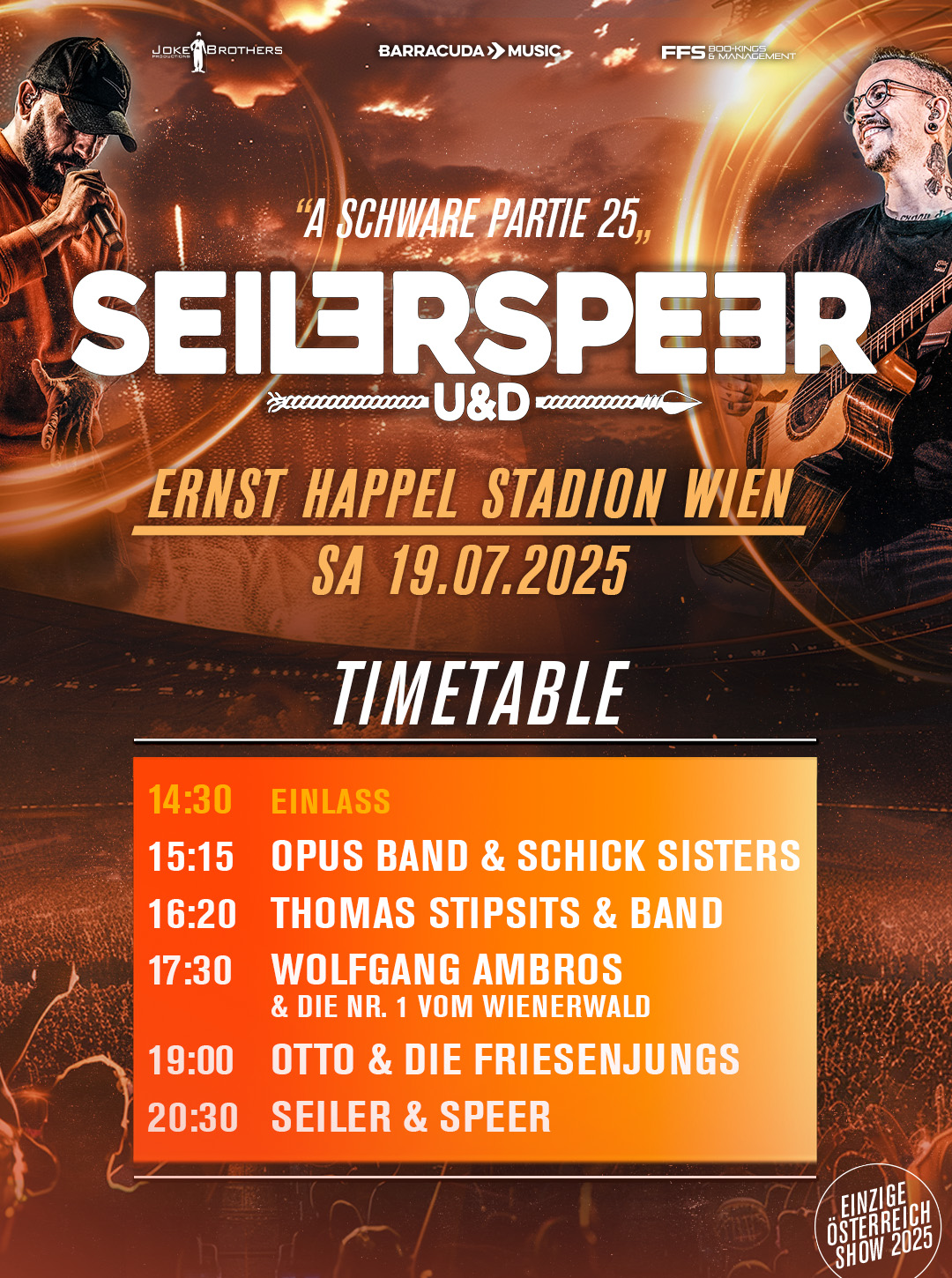Seiler und Speer am 19. July 2025 @ Ernst-Happel-Stadion. Seiler und Speer am 19. July 2025 @ Ernst-Happel-Stadion.