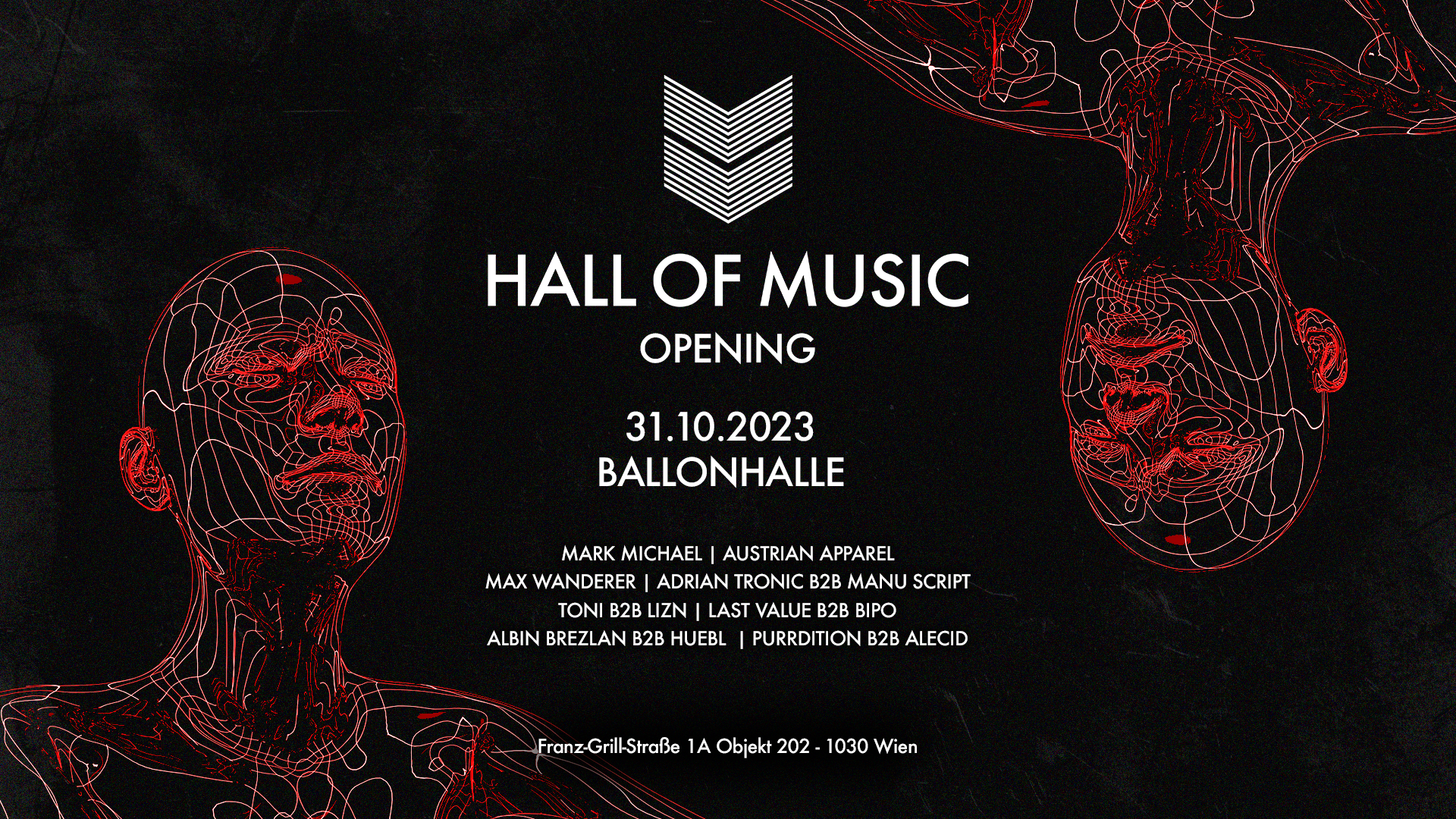 HALL OF MUSIC am 31. October 2023 @ Ballonhalle. HALL OF MUSIC am 31. October 2023 @ Ballonhalle.