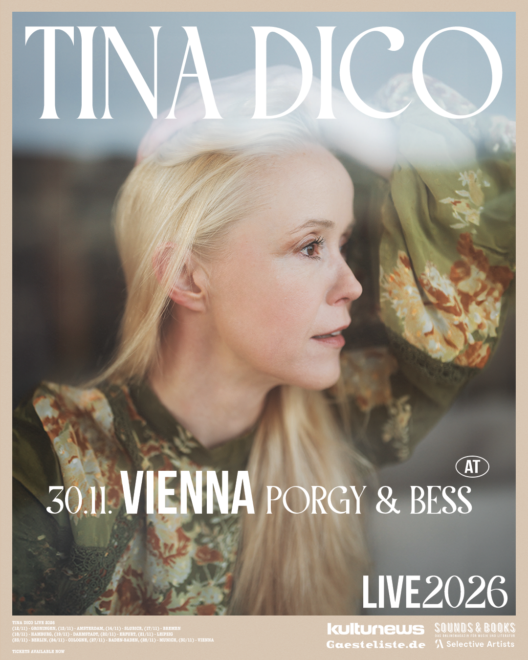 Tina Dico am 30. November 2026 @ Porgy & Bess.
