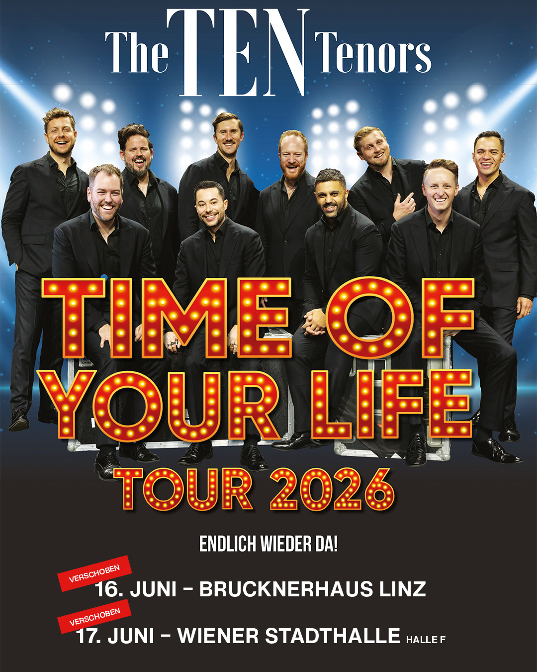 The Ten Tenors am 16. June 2026 @ Brucknerhaus.