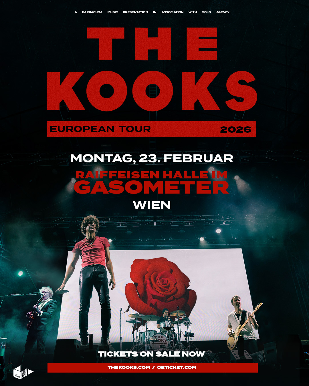 The Kooks am 23. February 2026 @ Raiffeisen Halle im Gasometer.