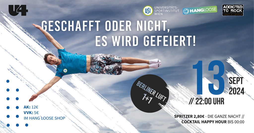 USI CLUBBING SEMESTER OPENING am 13. September 2024 @ U4. USI CLUBBING SEMESTER OPENING am 13. September 2024 @ U4.