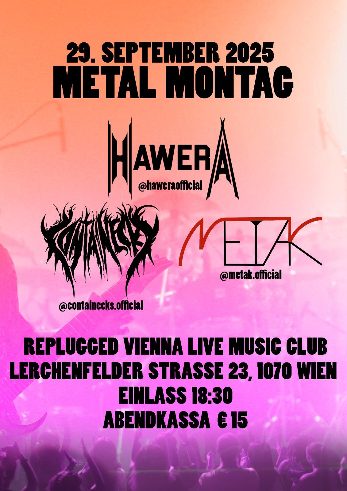 Metal Montag am 29. September 2025 @ Replugged. Metal Montag am 29. September 2025 @ Replugged.