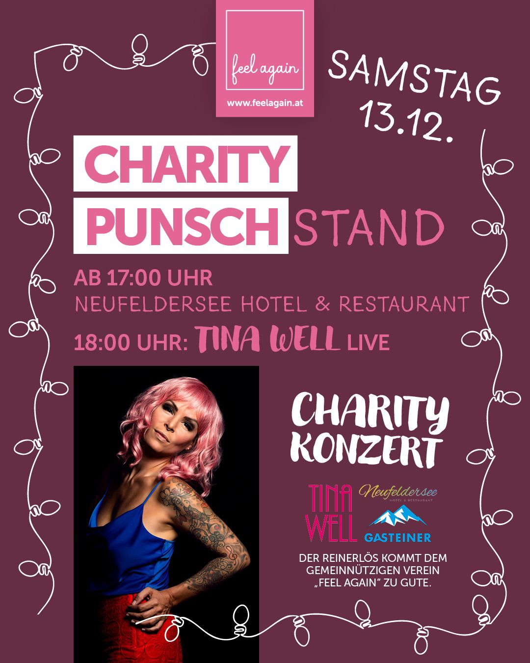 Charity Punschstand am 13. December 2025 @ Neufeldersee Hotel & Restaurant.