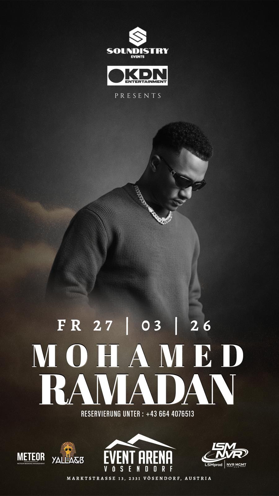 Mohamed Ramadan am 27. March 2026 @ Event Arena Vösendorf.