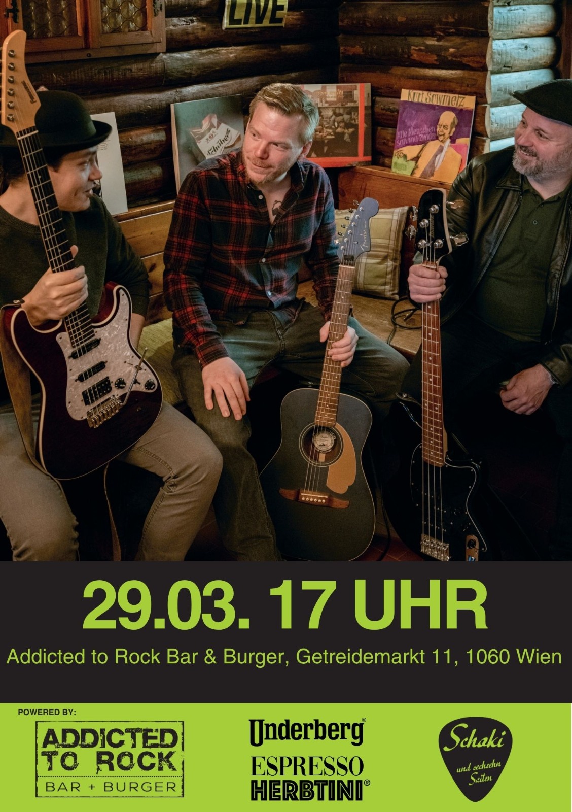 Schoki & 16 Saiten am 29. March 2026 @ Addicted to Rock | Bar & Burger.