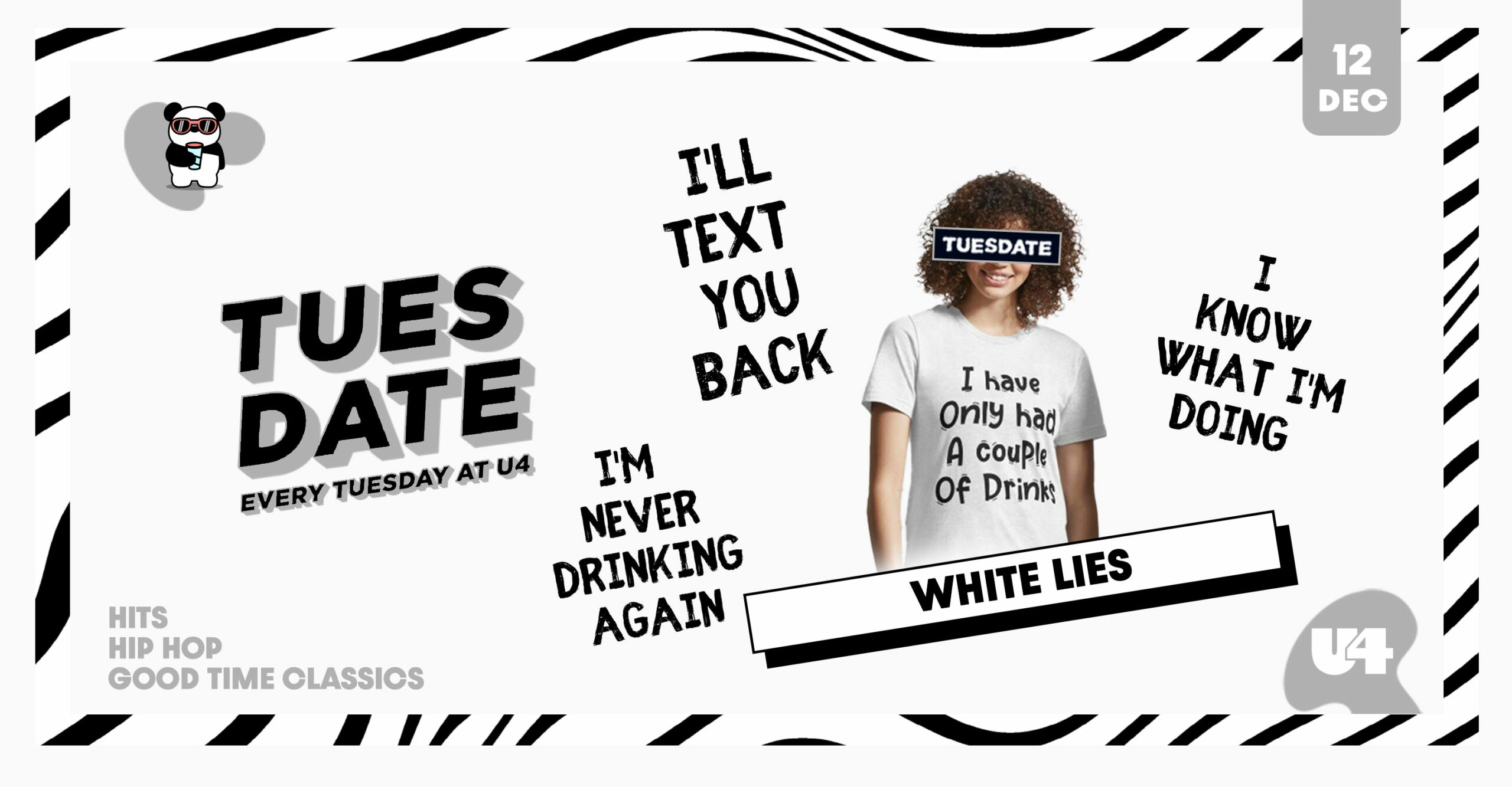 TUESDATE am 12. December 2023 @ U4. TUESDATE am 12. December 2023 @ U4.