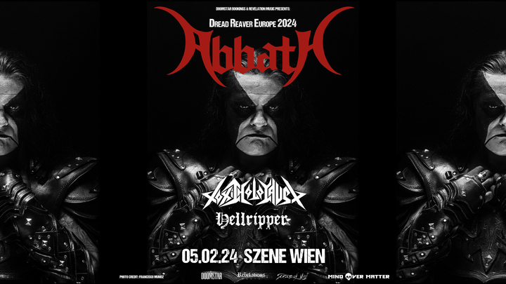 ABBATH + TOXIC HOLOCAUST + HELLRIPPER am 5. February 2024 @ Szene Wien. ABBATH + TOXIC HOLOCAUST + HELLRIPPER am 5. February 2024 @ Szene Wien.