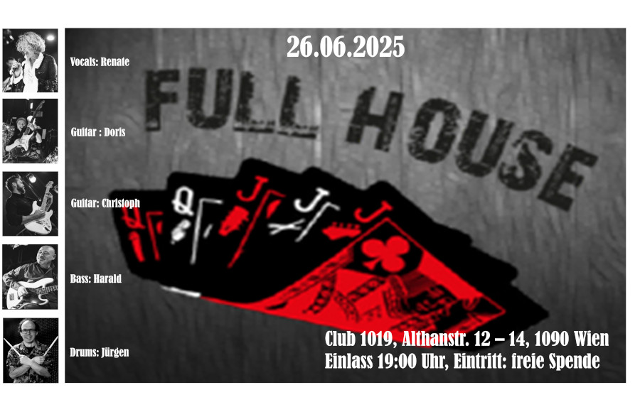 Full House am 26. June 2025 @ Club 1019. Full House am 26. June 2025 @ Club 1019.