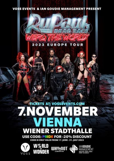 RuPaul's Drag Race am 7. November 2023 @ Wiener Stadthalle. RuPaul's Drag Race am 7. November 2023 @ Wiener Stadthalle.