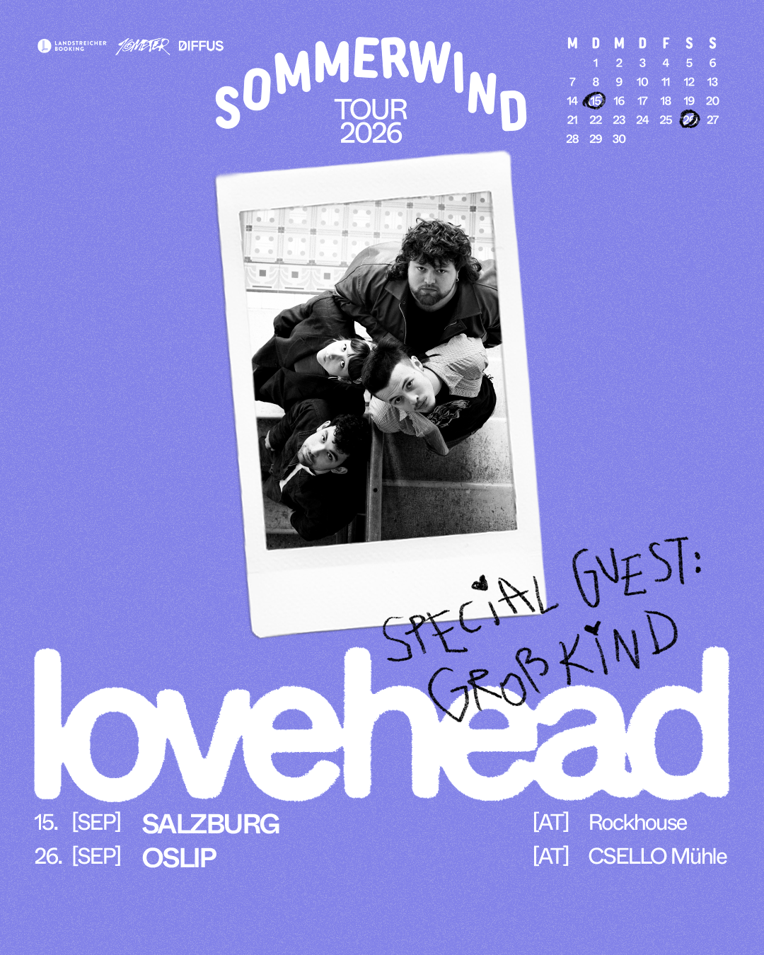 Lovehead am 26. September 2026 @ CSELLO Mühle Oslip.