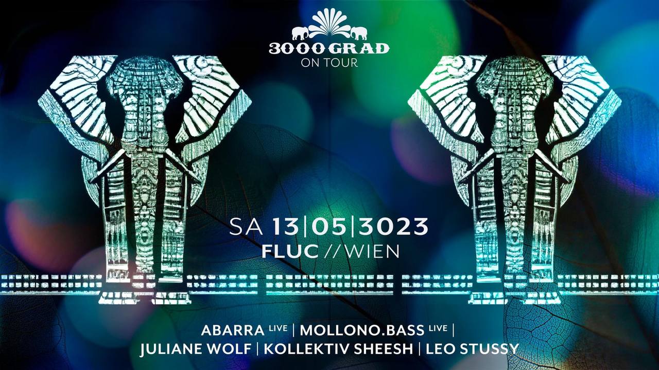 3000Grad on Tour im Freudentaumel mit Mollono.Bass LIVE, Juliane Wolf & Abarra LIVE am 13. May 2023 @ Flucc.