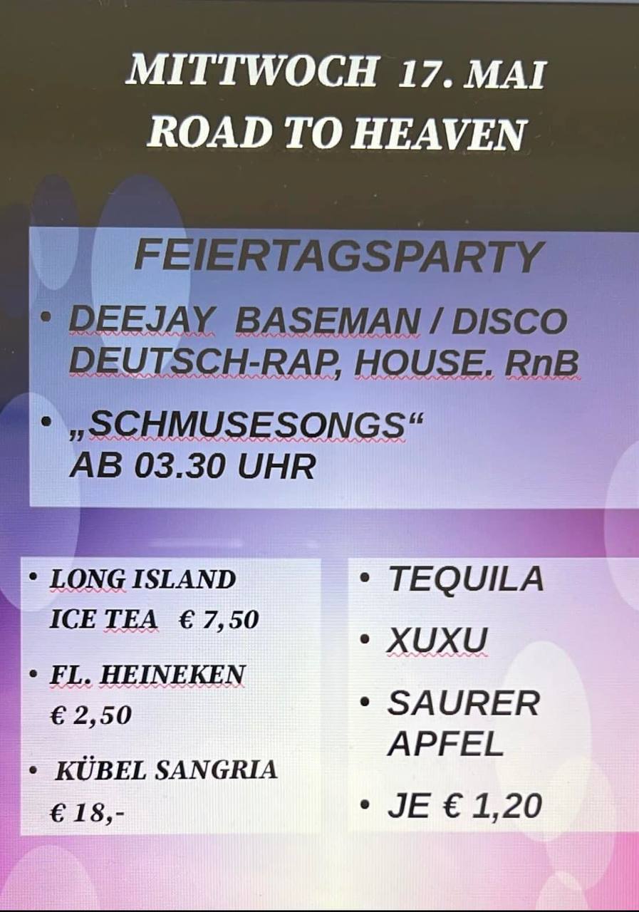 FEIERTAGSPARTY am 17. May 2023 @ Bricks. FEIERTAGSPARTY am 17. May 2023 @ Bricks.