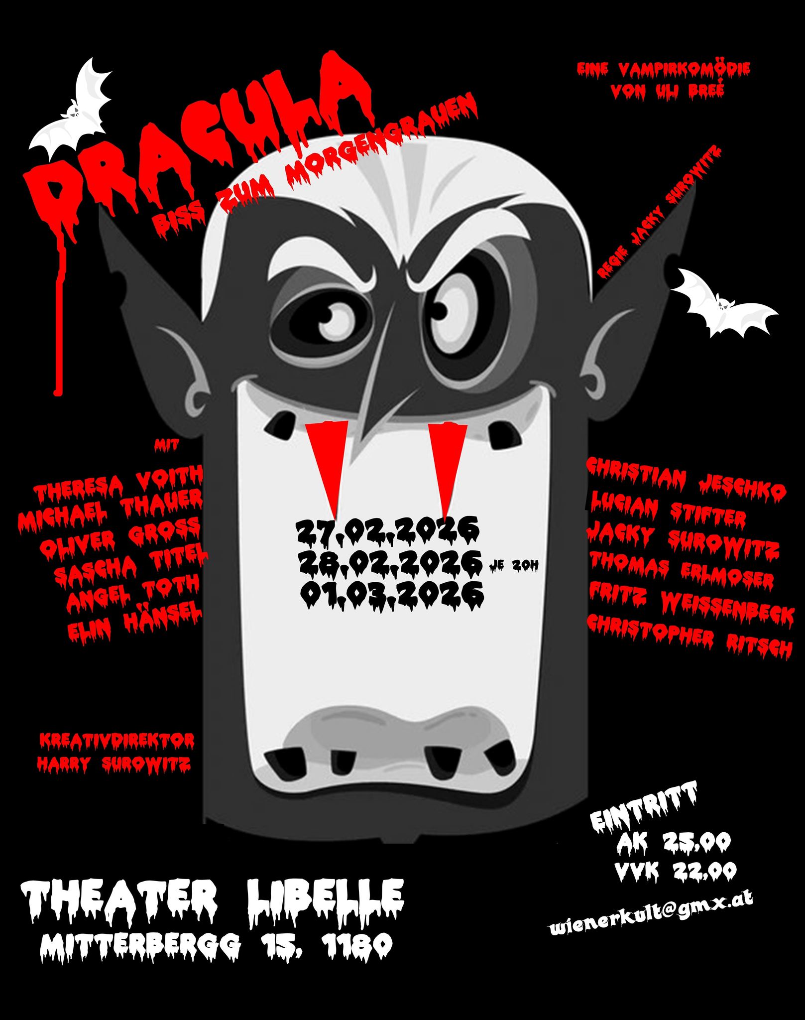 DRACULA, Biss zum Morgengrauen am 27. February 2026 @ Theater Libelle.