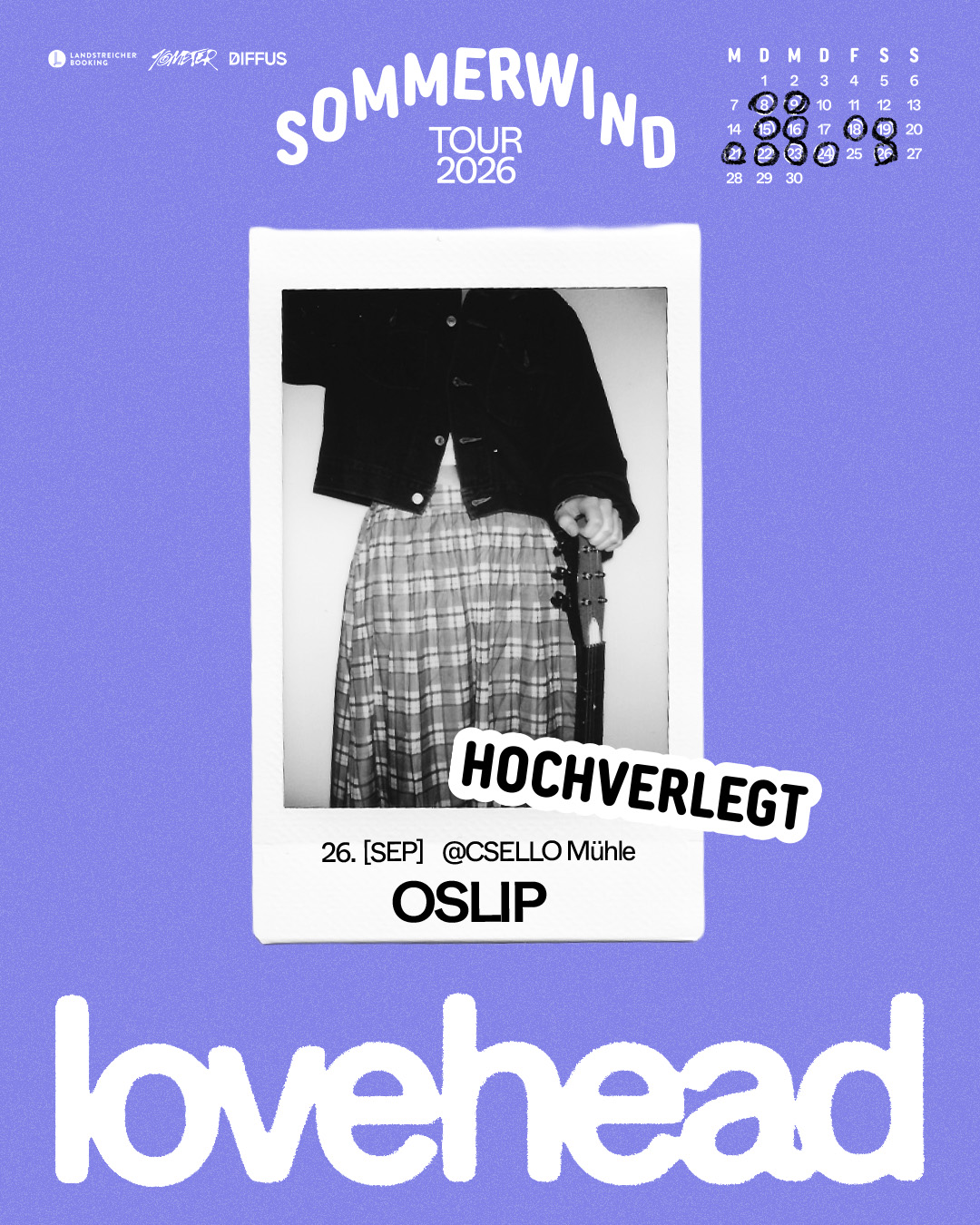 Lovehead am 26. September 2026 @ CSELLO Mühle Oslip.