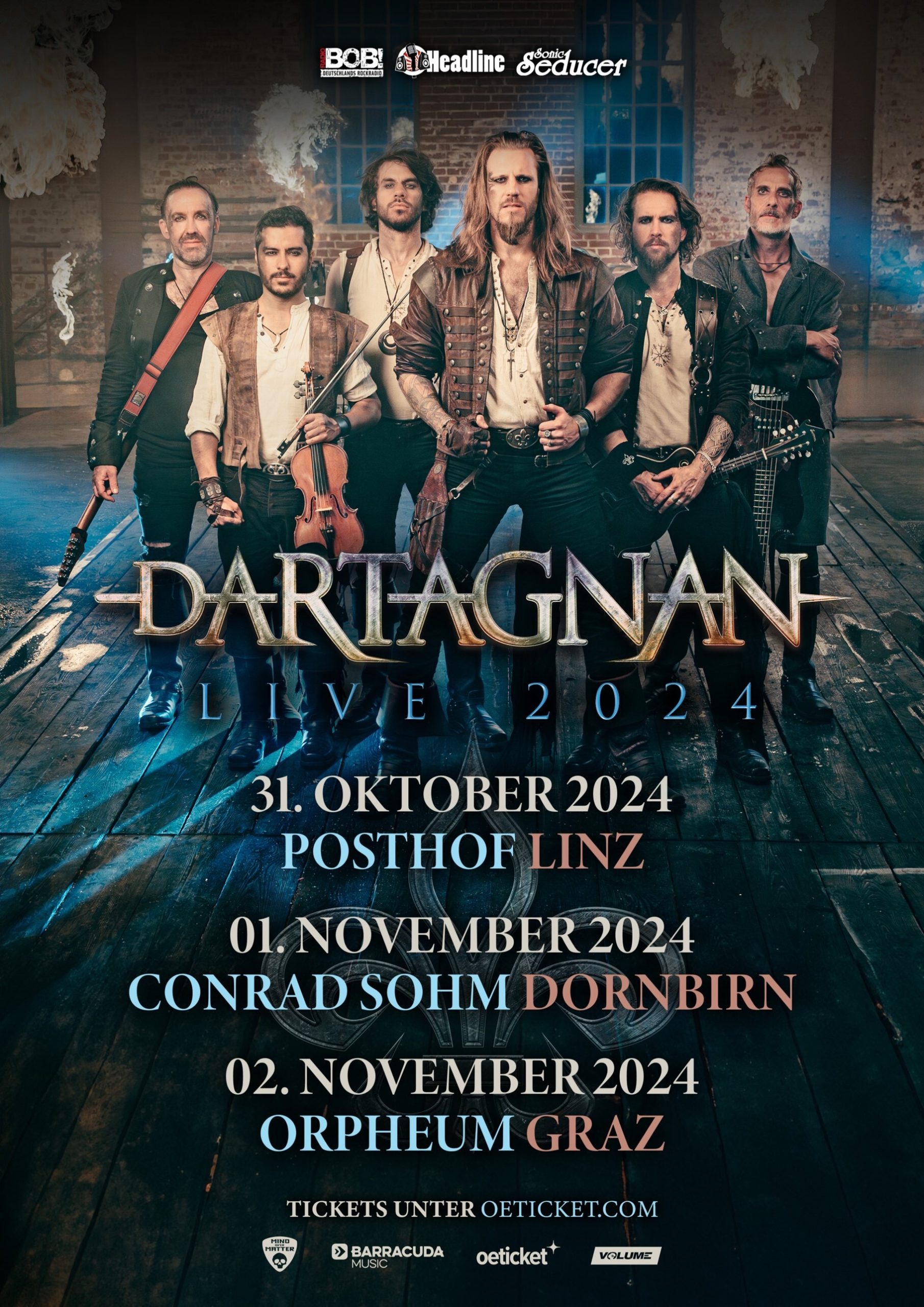 Dartagnan am 31. October 2024 @ Posthof Linz. Dartagnan am 31. October 2024 @ Posthof Linz.
