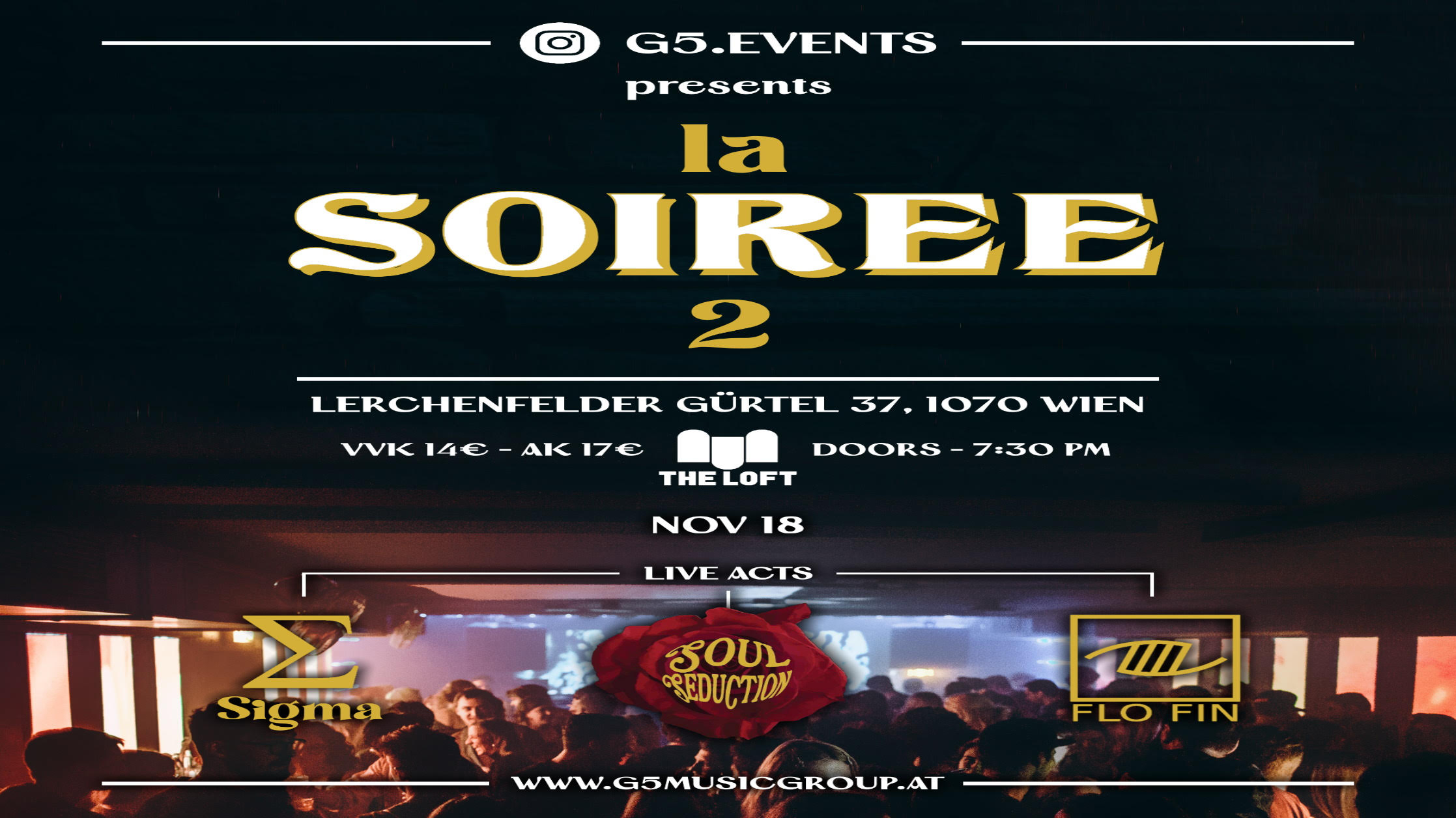 Club & Live Music - La Soiree 2 am 8. November 2023 @ The Loft. Club & Live Music - La Soiree 2 am 8. November 2023 @ The Loft.
