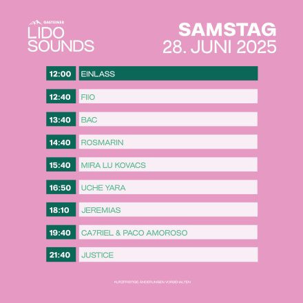 LIDO SOUNDS - Samstag