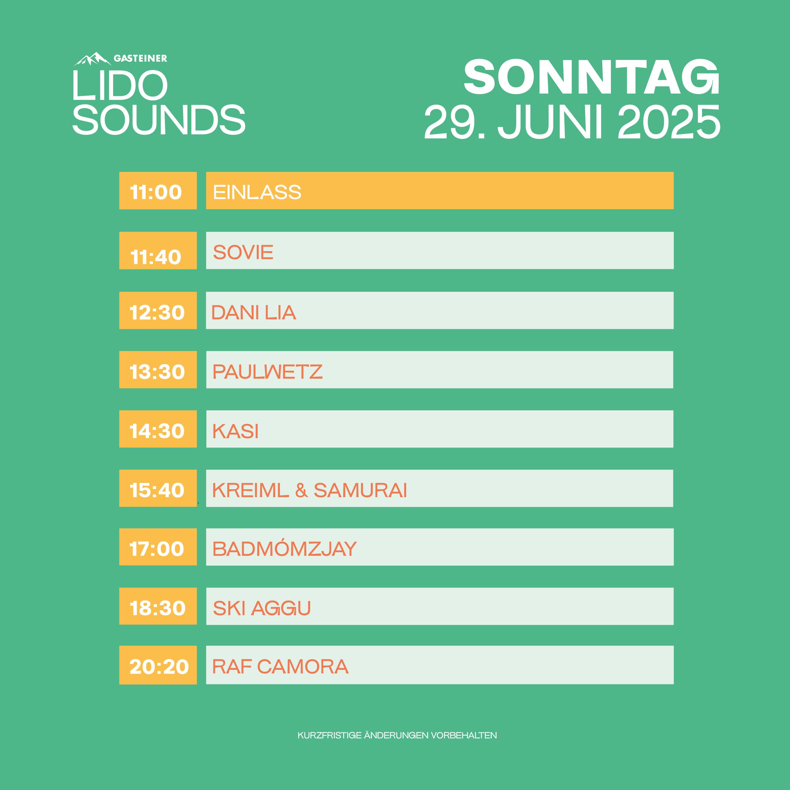 LIDO SOUNDS - Sonntag am 29. June 2025 @ Linz Donauufer.