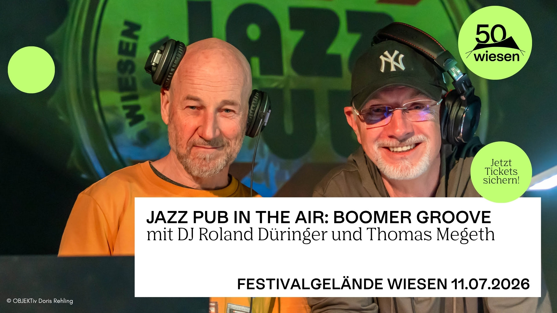 Jazz Pub in the Air: Boomer Groove! am 11. July 2026 @ Festivalgelände Wiesen.