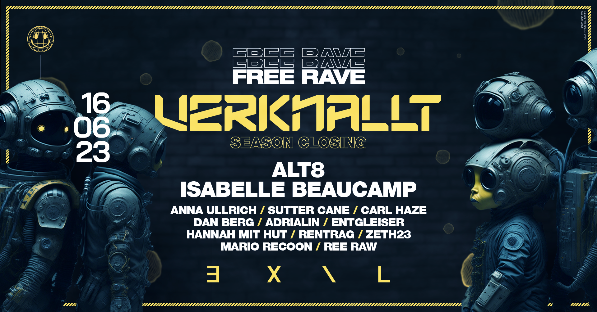 VERKNALLT - FREE RAVE am 16. June 2023 @ EXIL Club. VERKNALLT - FREE RAVE am 16. June 2023 @ EXIL Club.