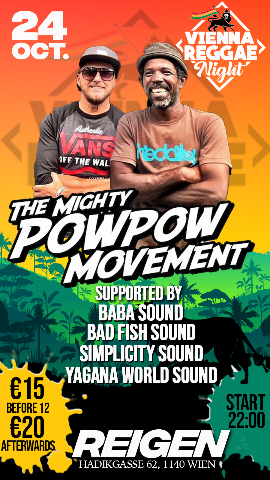 POWPOW Movement Vienna Reggae Night Spezial am 24. October 2025 @ Reigen. POWPOW Movement Vienna Reggae Night Spezial am 24. October 2025 @ Reigen.