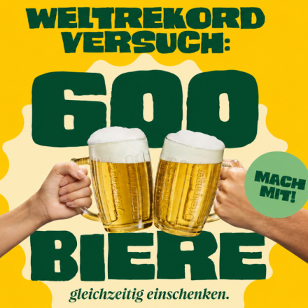 Weltrekordversuch zum internationalen Tag des Bieres