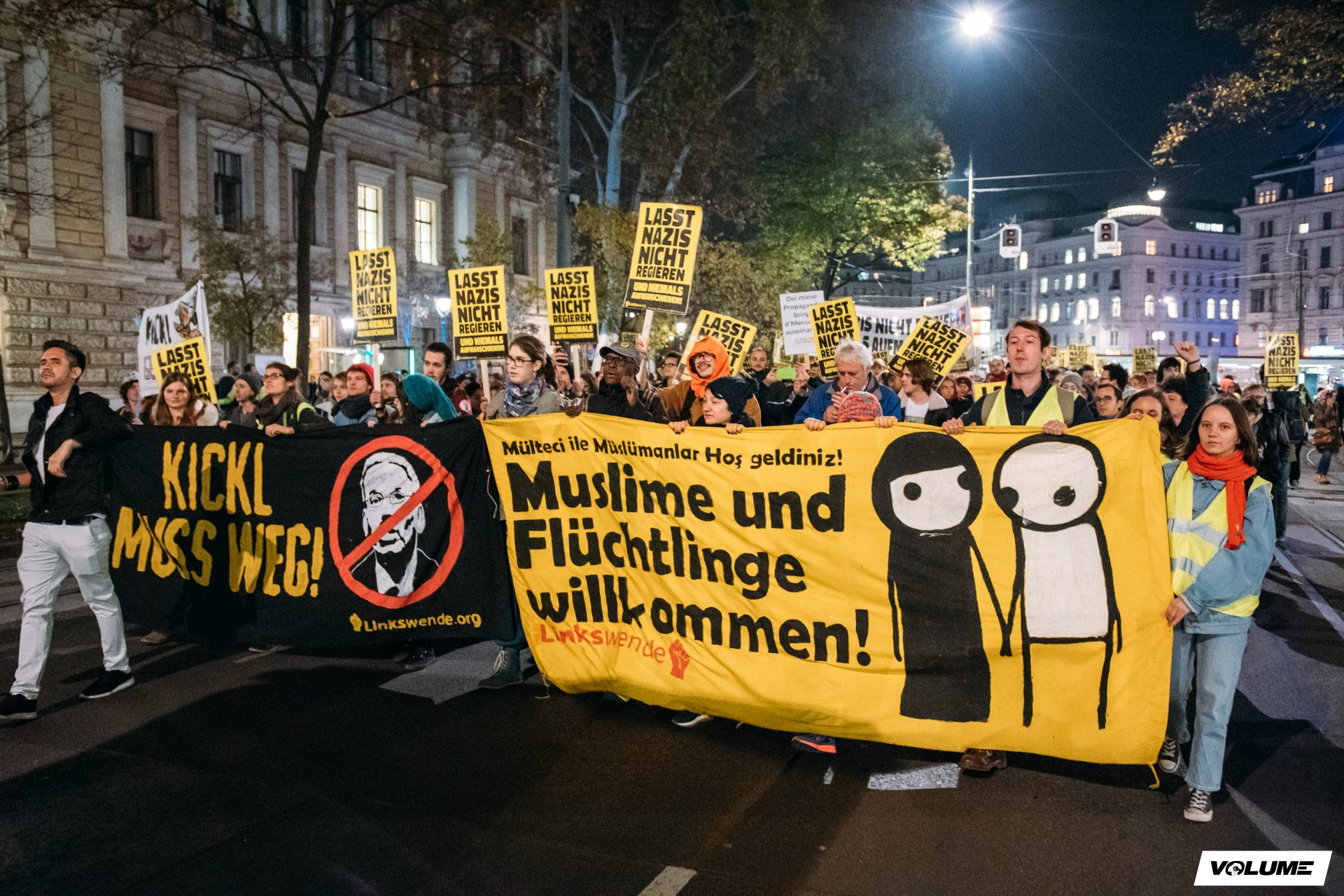 Demo gegen Kickl @ Schottentor Wien · Alle Fotos auf Volume.at