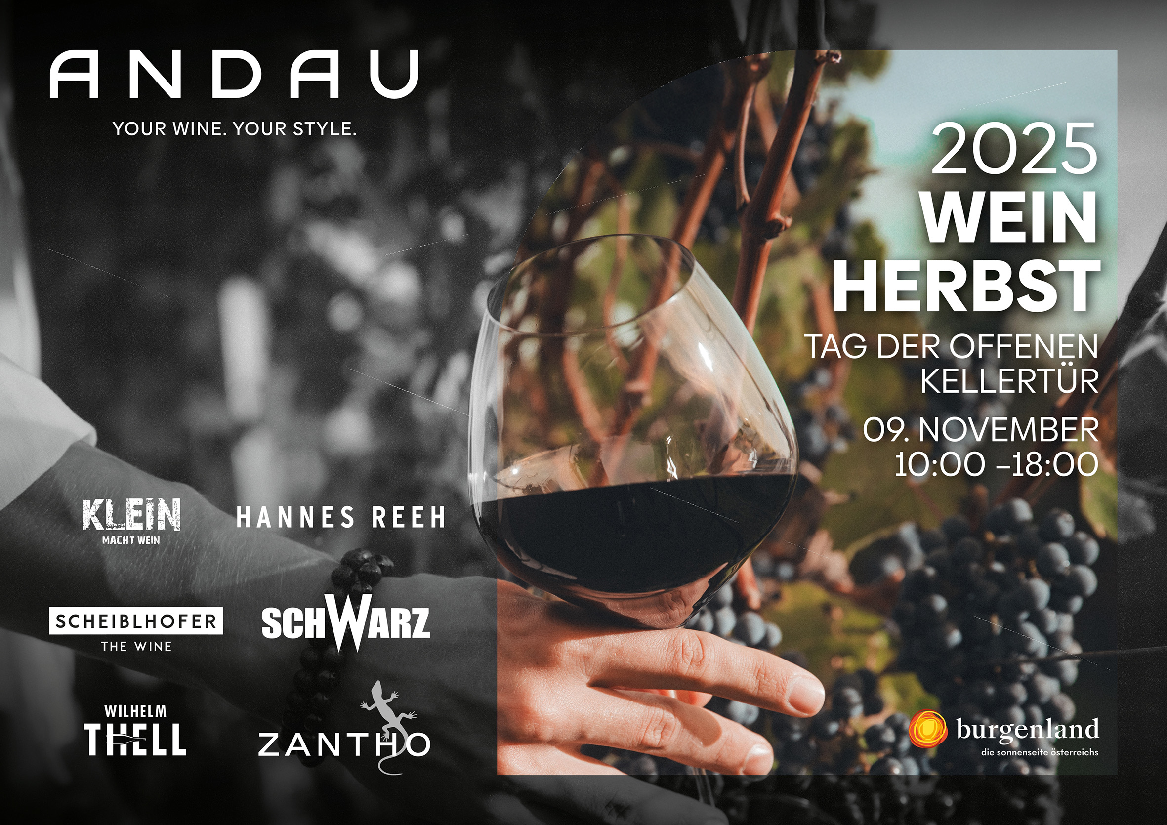 Top-Winzer laden zum Weinherbst nach Andau am 9. November 2025 @ Andau. Top-Winzer laden zum Weinherbst nach Andau am 9. November 2025 @ Andau.