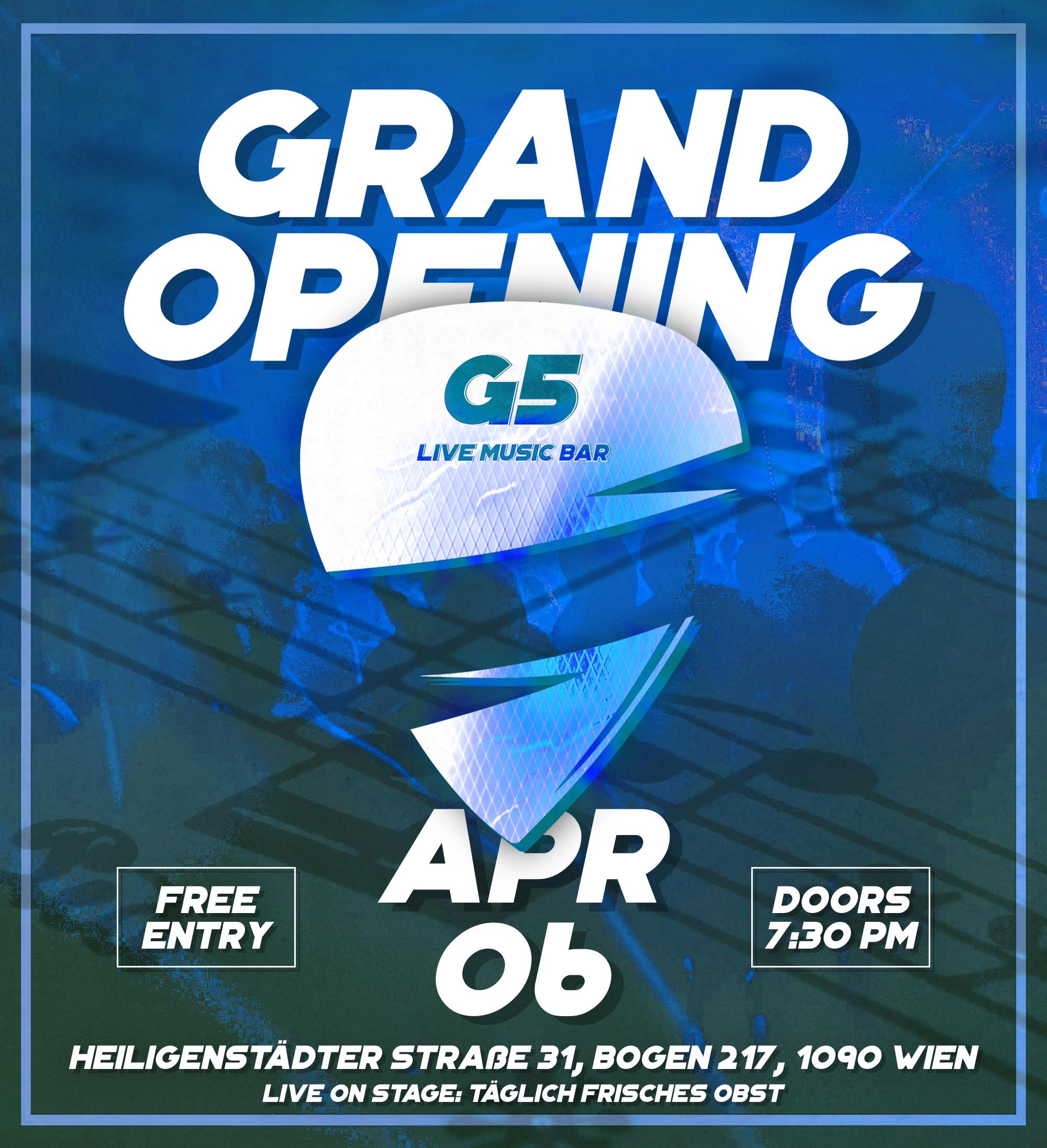 Grand Opening am 6. April 2024 @ G5 Live-Music-Bar.