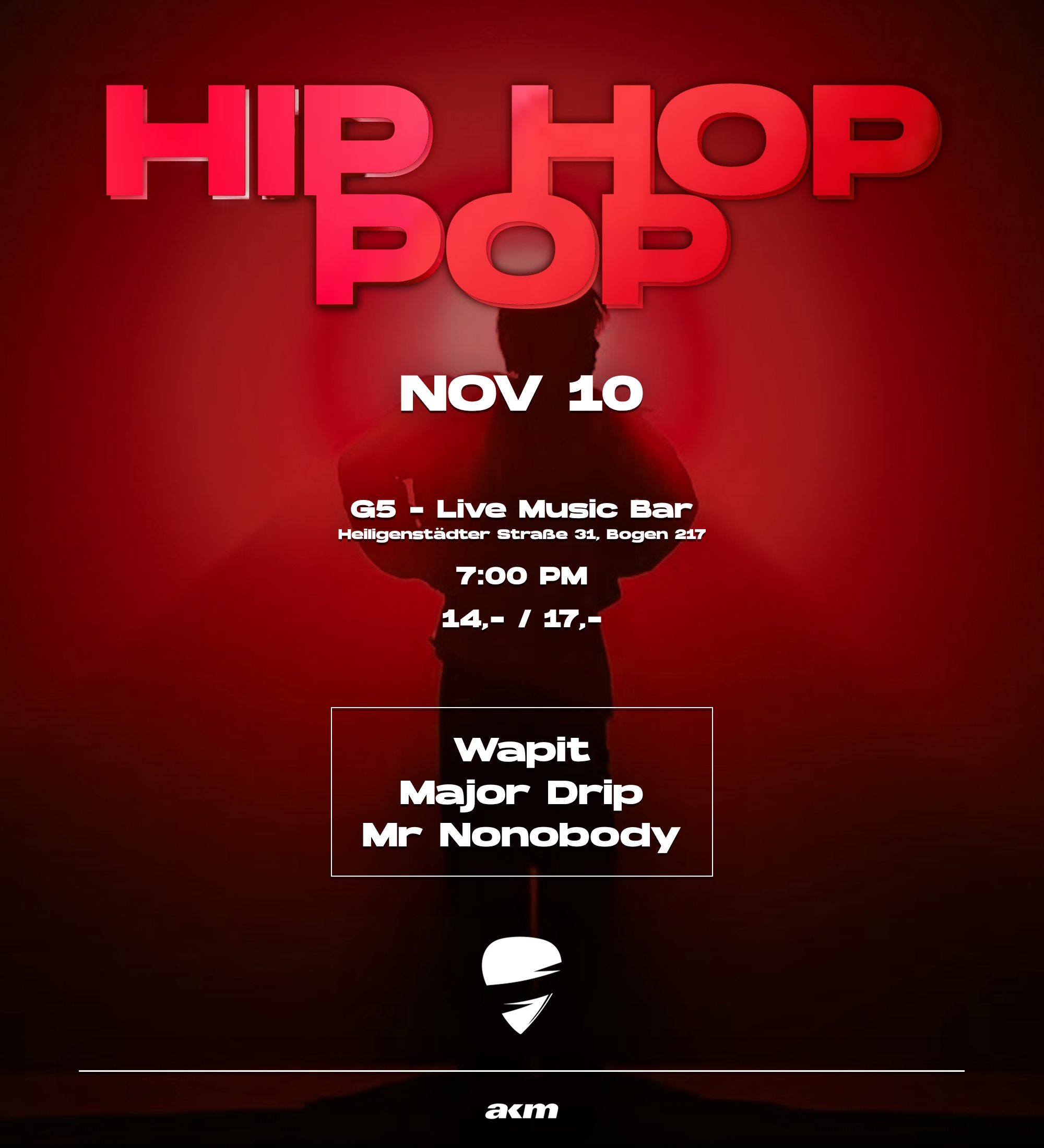 Hip Hop Pop Night am 10. November 2026 @ G5 Live-Music-Bar.