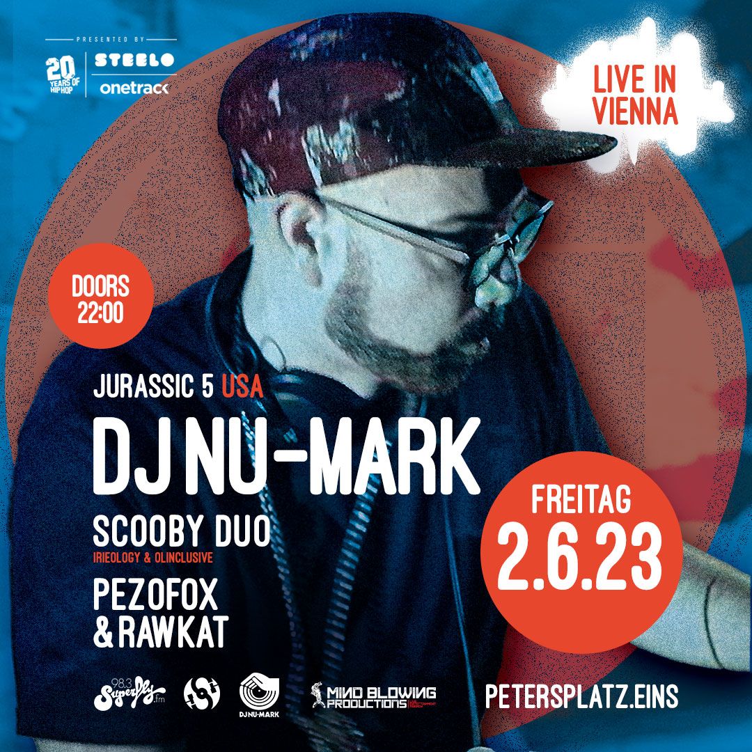 DJ NU-MARK (JURASSIC 5) am 2. June 2023 @ petersplatz.eins.