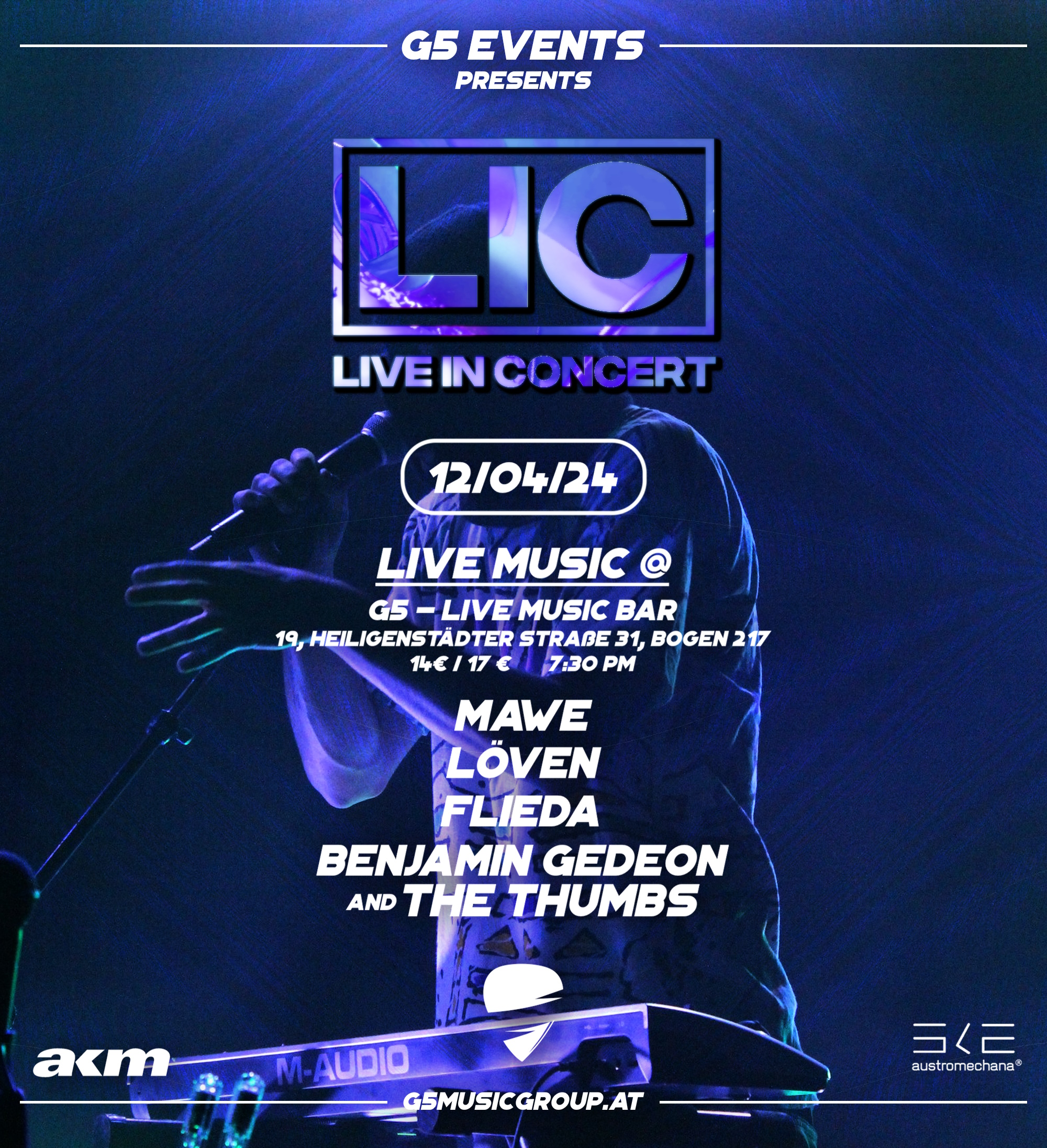 LIC - Live in Concert am 12. April 2024 @ G5 Live-Music-Bar. LIC - Live in Concert am 12. April 2024 @ G5 Live-Music-Bar.
