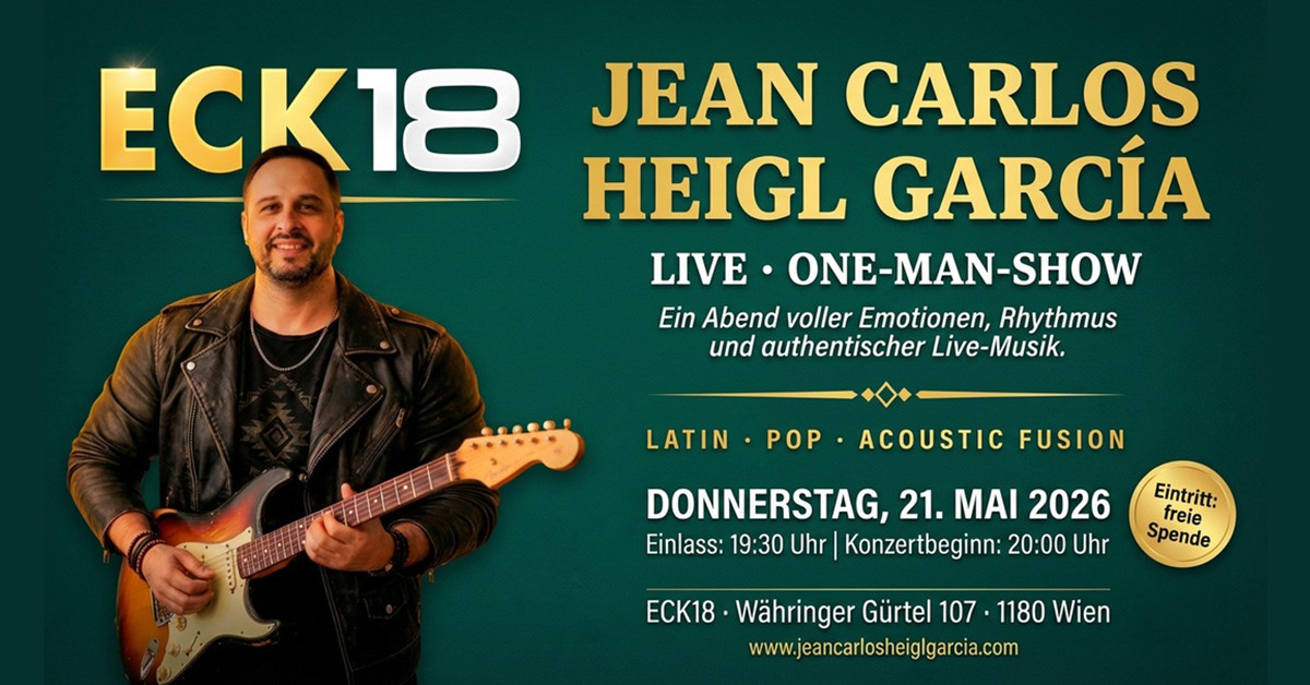 Jean Carlos – One-Man-Show am 21. May 2026 @ ECK18.