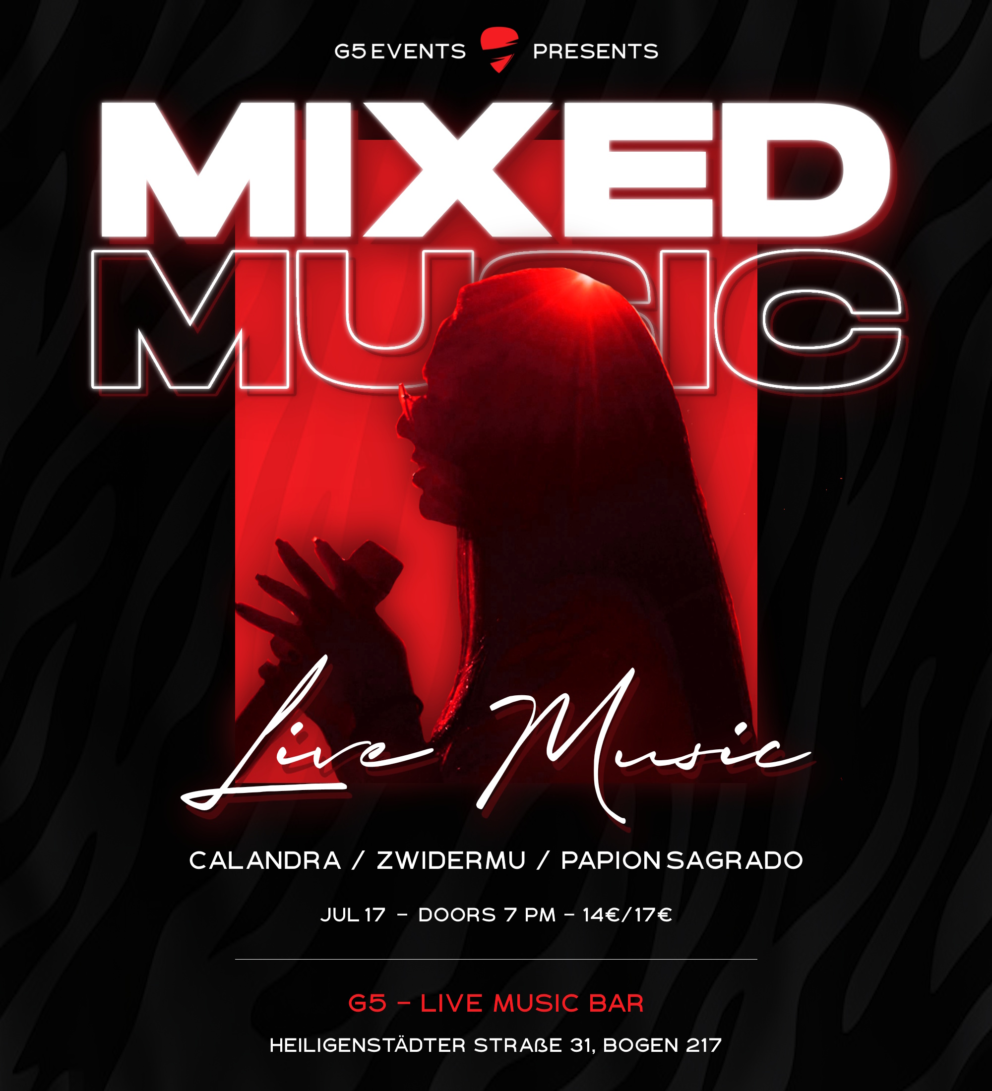 Mixed Music Night am 17. July 2025 @ G5 Live-Music-Bar. Mixed Music Night am 17. July 2025 @ G5 Live-Music-Bar.