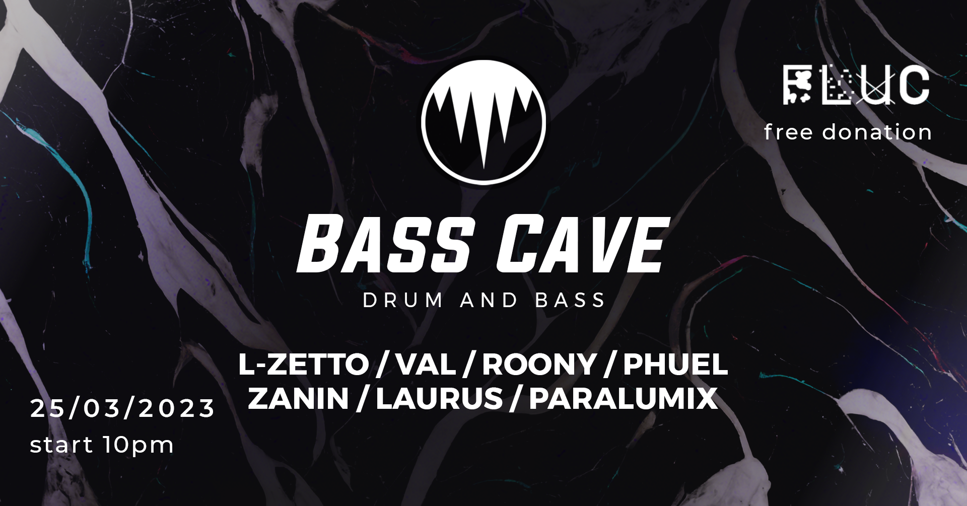 Bass Cave - Drum and Bass /w L-Zetto & Paralumix am 25. March 2023 @ Fluc. Bass Cave - Drum and Bass /w L-Zetto & Paralumix am 25. March 2023 @ Fluc.