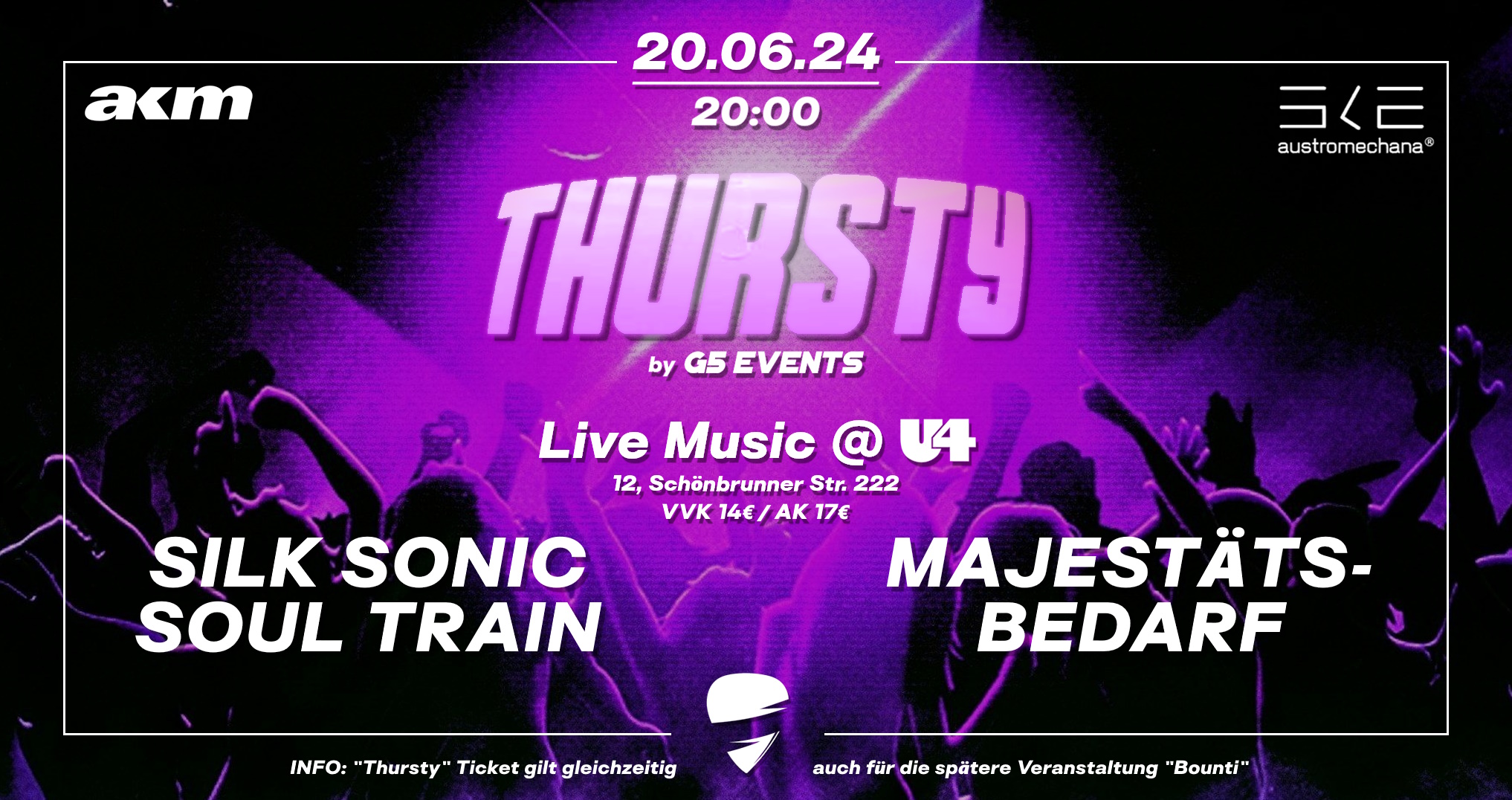 Thursty am 20. June 2024 @ U4. Thursty am 20. June 2024 @ U4.