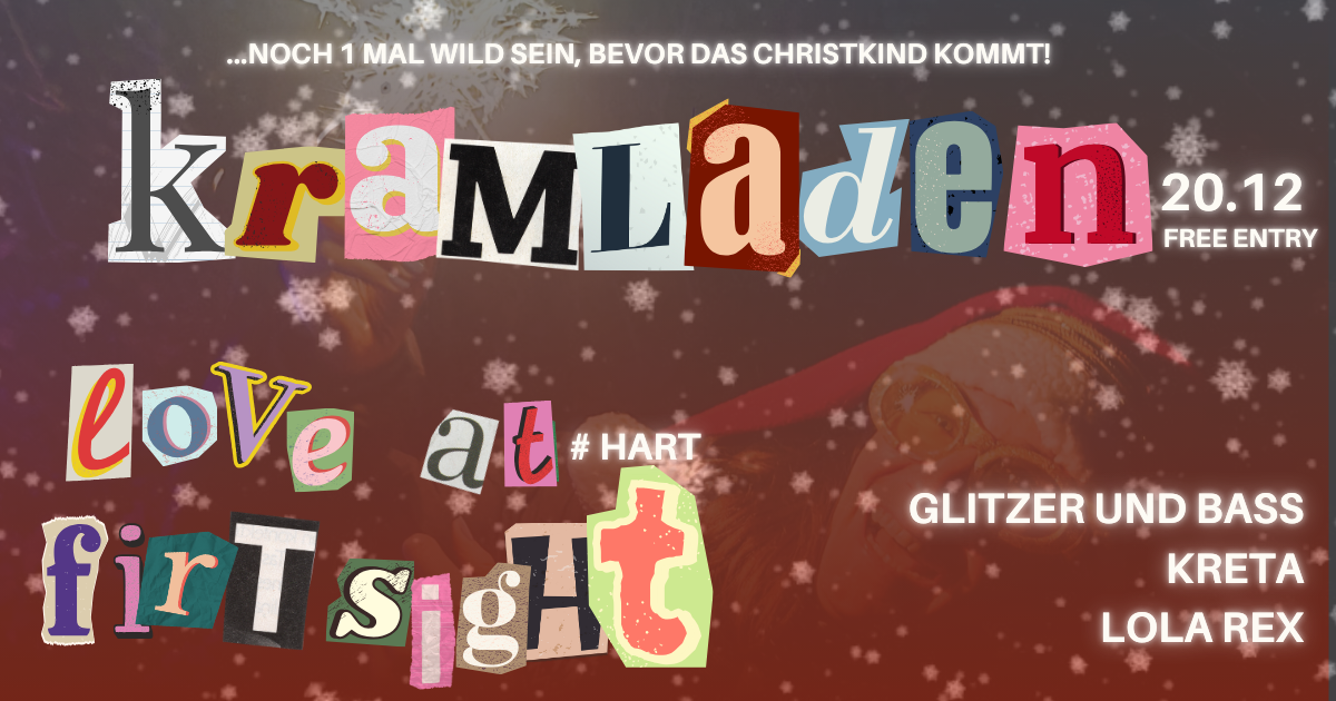 NOCH 1 MAL WILD SEIN BEVOR DAS CHRISTKIND KOMMT! am 20. December 2024 @ Kramladen. NOCH 1 MAL WILD SEIN BEVOR DAS CHRISTKIND KOMMT! am 20. December 2024 @ Kramladen.