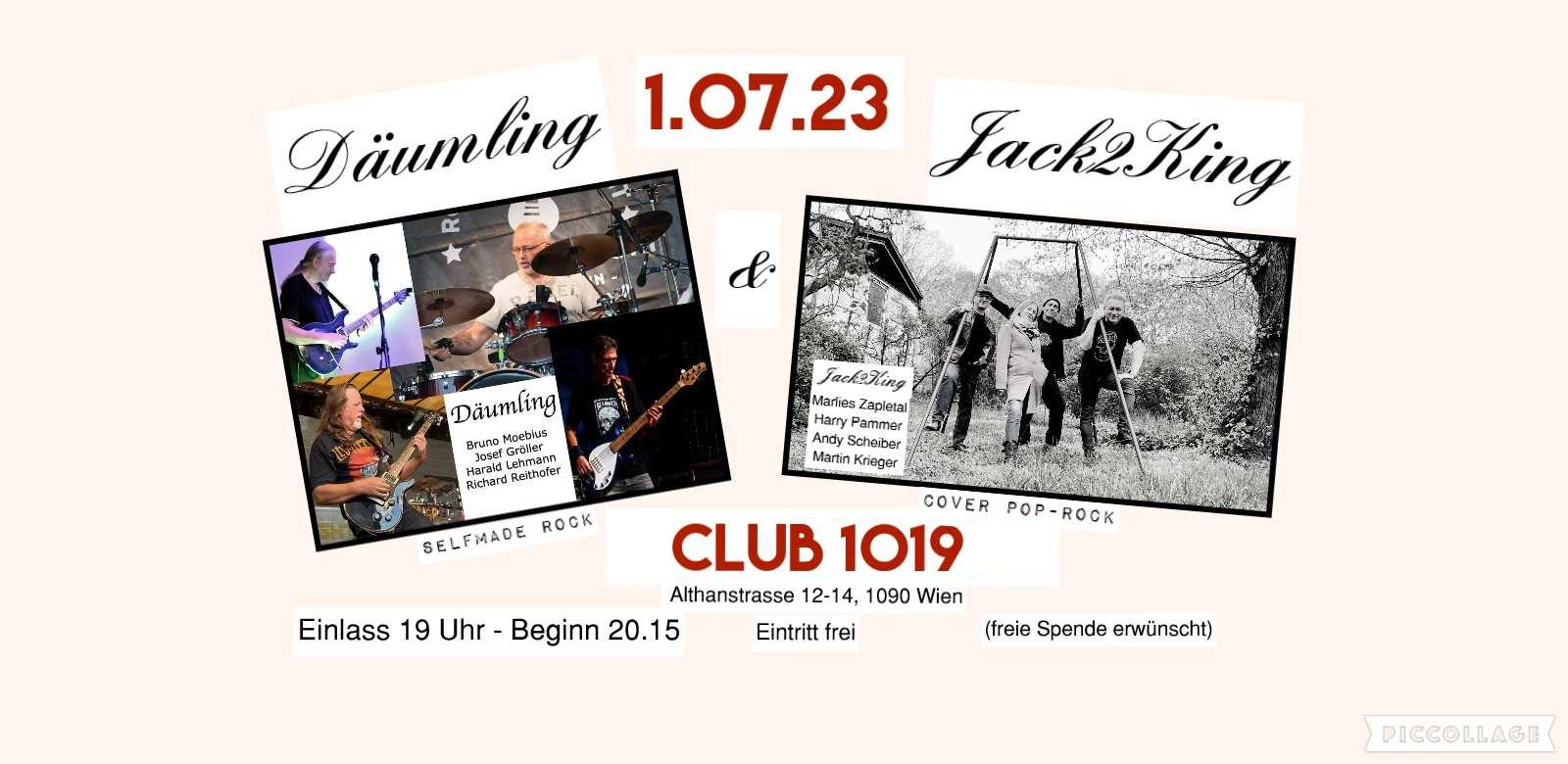 Däumling + Jack2King am 1. July 2023 @ 1019 Jazzclub.