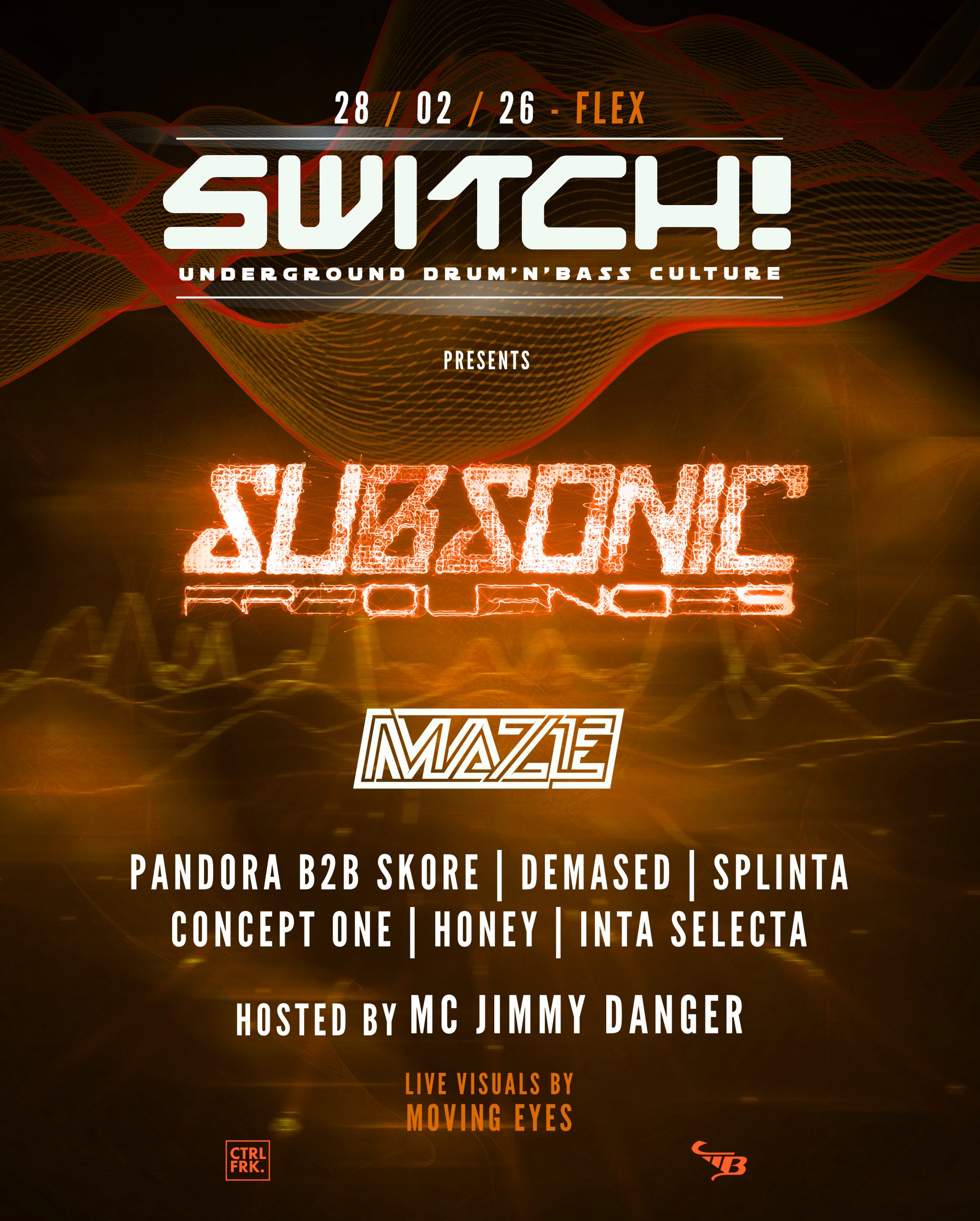 Switch! feat. Subsonic & Maze am 28. February 2026 @ Flex.