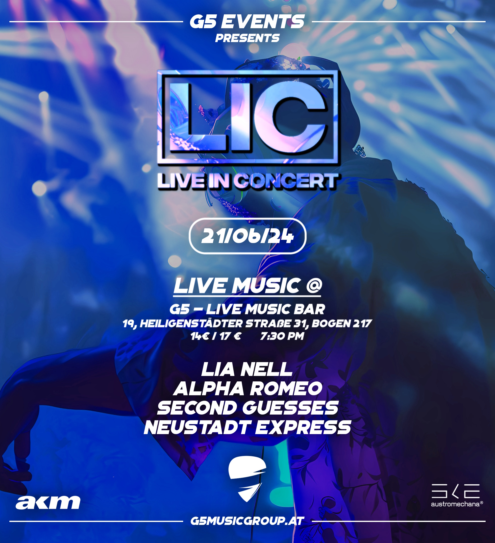 LIC - Live in Concert am 21. June 2024 @ G5 Live-Music-Bar. LIC - Live in Concert am 21. June 2024 @ G5 Live-Music-Bar.